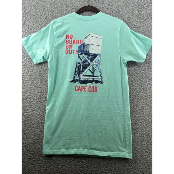 Cuffys Cape Cod Mens T-Shirt 100% Cotton Mint Green With Lifeguard Design - Picture 2 of 5